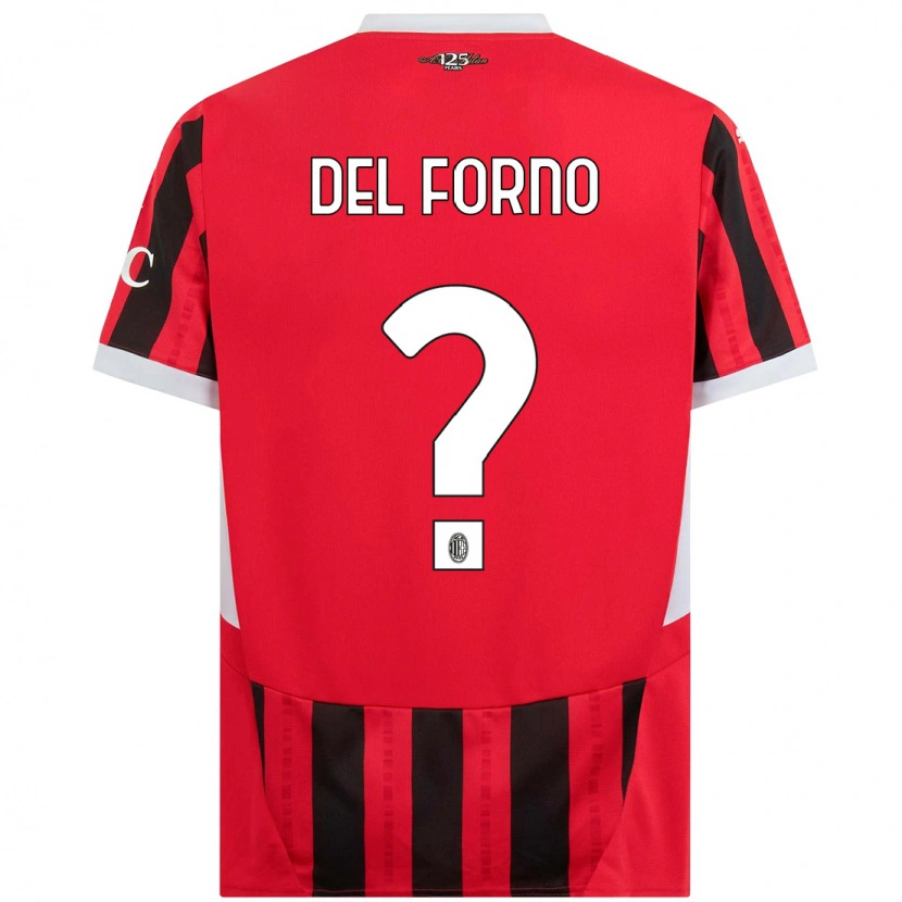 Danxen Niño Camiseta Luca Del Forno #0 Rojo Negro 1ª Equipación 2024/25 La Camisa