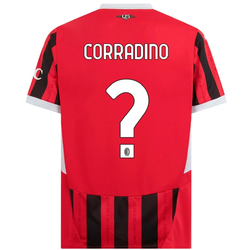 Danxen Niño Camiseta Riccardo Corradino #0 Rojo Negro 1ª Equipación 2024/25 La Camisa