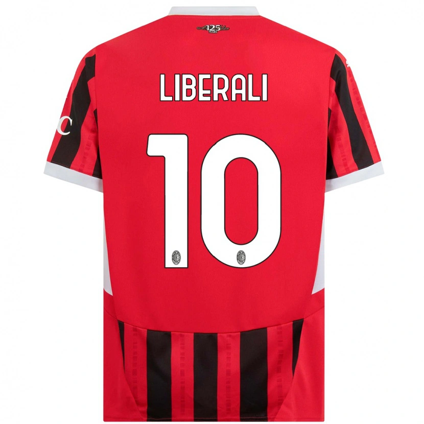 Danxen Niño Camiseta Mattia Liberali #10 Rojo Negro 1ª Equipación 2024/25 La Camisa