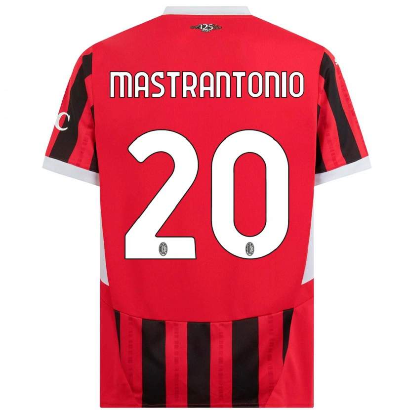 Danxen Niño Camiseta Davide Mastrantonio #20 Rojo Negro 1ª Equipación 2024/25 La Camisa