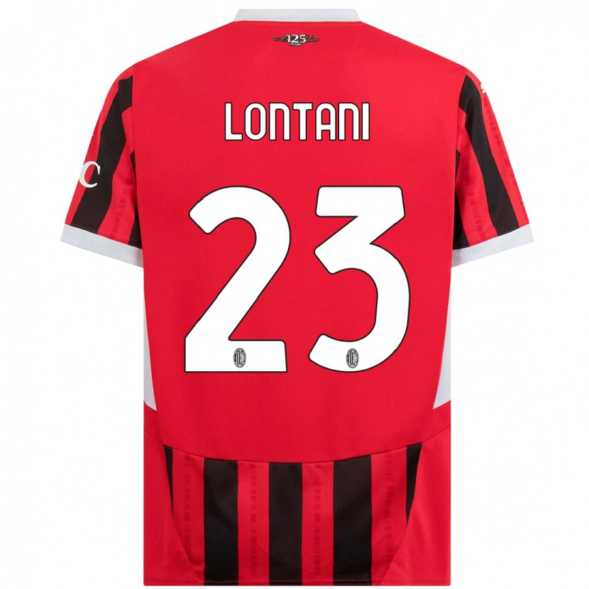 Danxen Niño Camiseta Simone Lontani #23 Rojo Negro 1ª Equipación 2024/25 La Camisa