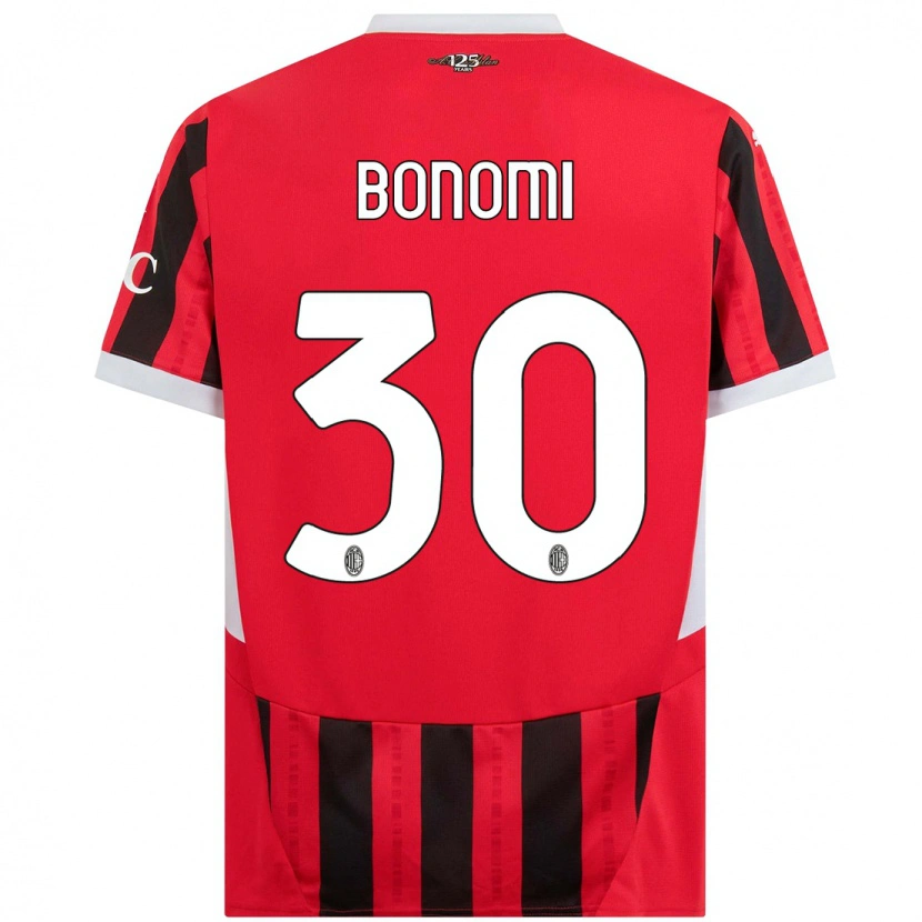 Danxen Niño Camiseta Alessandro Bonomi #30 Rojo Negro 1ª Equipación 2024/25 La Camisa