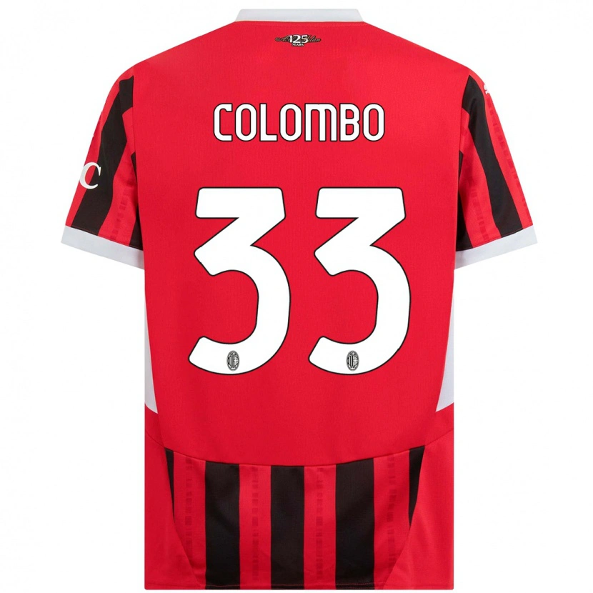 Danxen Niño Camiseta Federico Colombo #33 Rojo Negro 1ª Equipación 2024/25 La Camisa