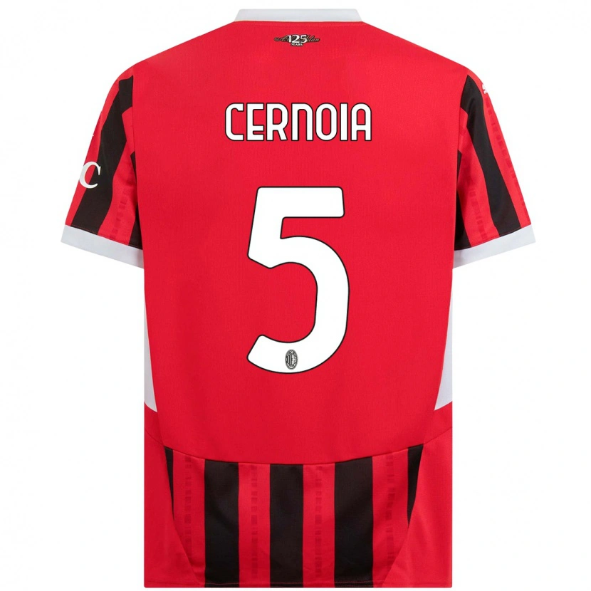 Danxen Niño Camiseta Valentina Cernoia #5 Rojo Negro 1ª Equipación 2024/25 La Camisa