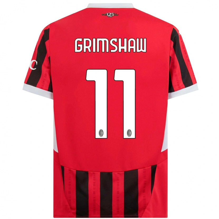 Danxen Niño Camiseta Christy Grimshaw #11 Rojo Negro 1ª Equipación 2024/25 La Camisa