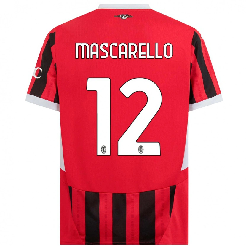 Danxen Niño Camiseta Marta Mascarello #12 Rojo Negro 1ª Equipación 2024/25 La Camisa