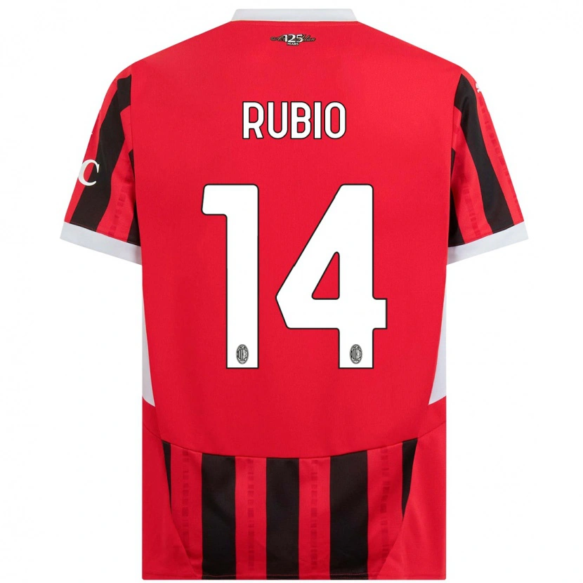 Danxen Niño Camiseta Silvia Rubio #14 Rojo Negro 1ª Equipación 2024/25 La Camisa