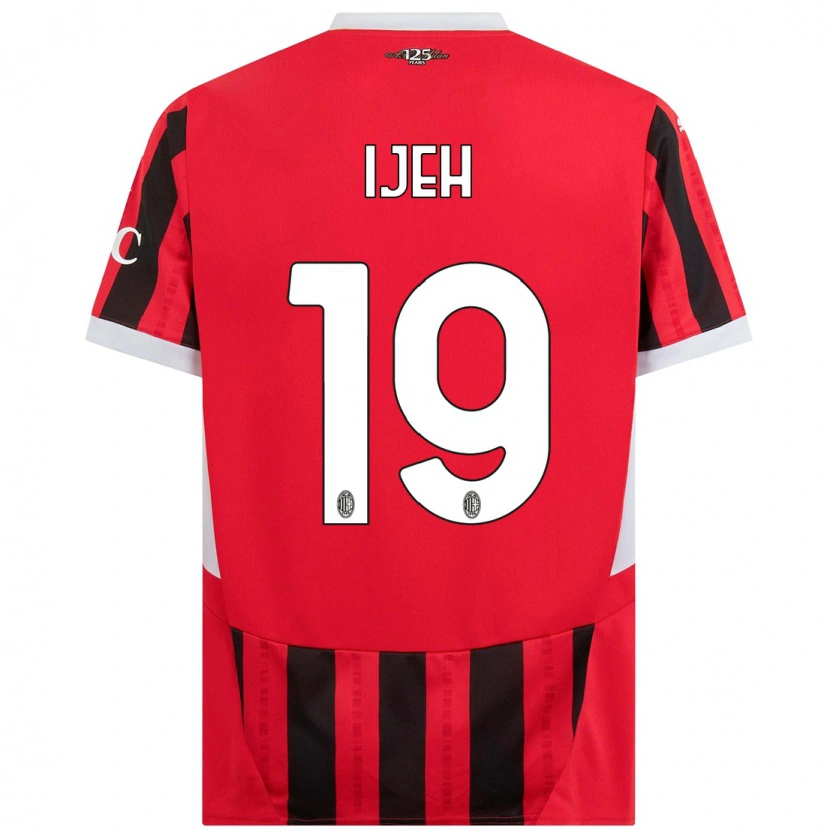 Danxen Niño Camiseta Evelyn Ijeh #19 Rojo Negro 1ª Equipación 2024/25 La Camisa