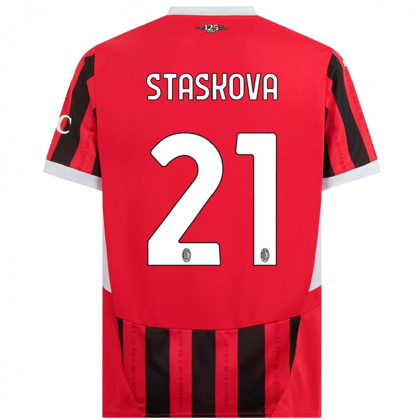 Danxen Niño Camiseta Andrea Stašková #21 Rojo Negro 1ª Equipación 2024/25 La Camisa