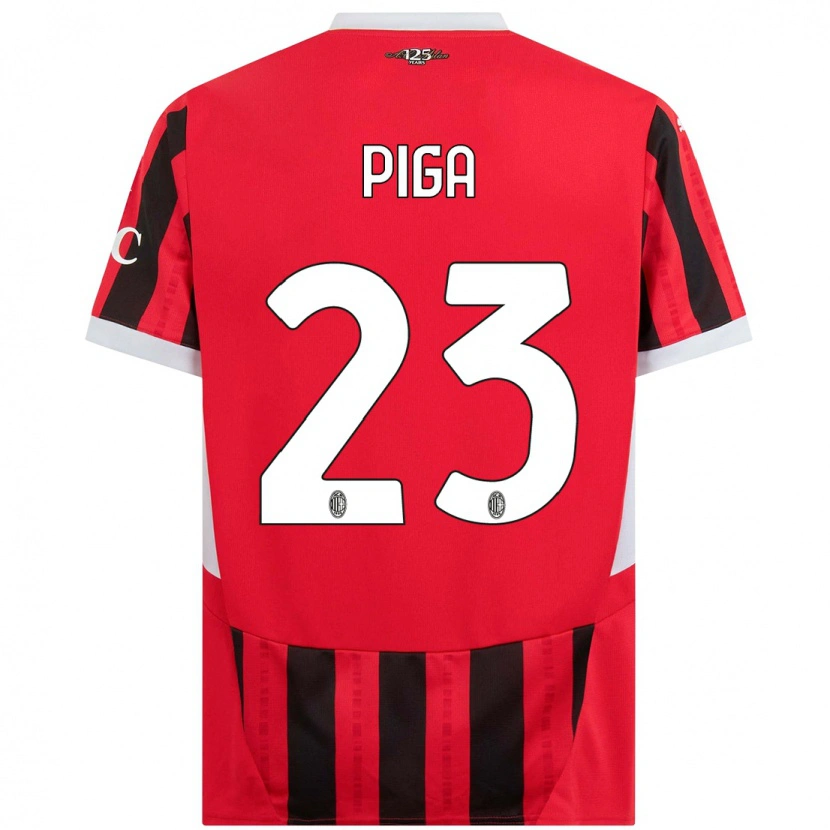 Danxen Niño Camiseta Julie Piga #23 Rojo Negro 1ª Equipación 2024/25 La Camisa