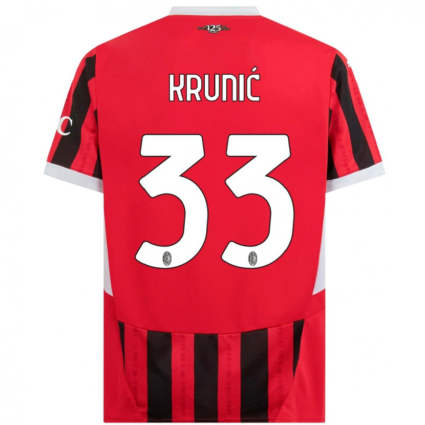 Danxen Niño Camiseta Rade Krunic #33 Rojo Negro 1ª Equipación 2024/25 La Camisa