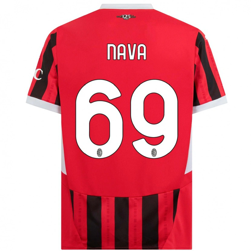 Danxen Niño Camiseta Lapo Nava #69 Rojo Negro 1ª Equipación 2024/25 La Camisa