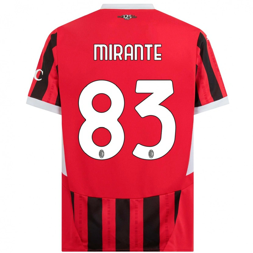 Danxen Niño Camiseta Antonio Mirante #83 Rojo Negro 1ª Equipación 2024/25 La Camisa