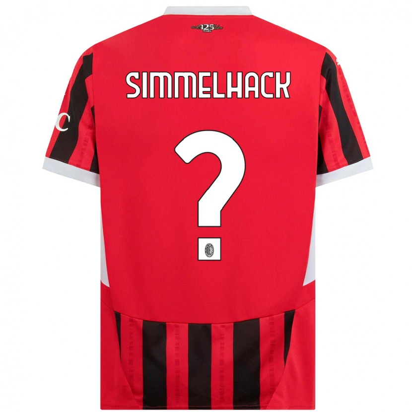 Danxen Niño Camiseta Alexander Simmelhack #0 Rojo Negro 1ª Equipación 2024/25 La Camisa