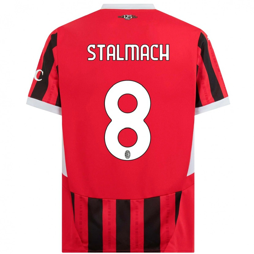 Danxen Niño Camiseta Dariusz Stalmach #8 Rojo Negro 1ª Equipación 2024/25 La Camisa