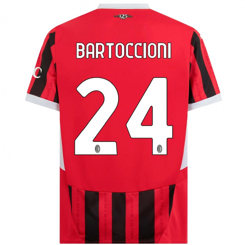 Danxen Niño Camiseta Andrea Bartoccioni #24 Rojo Negro 1ª Equipación 2024/25 La Camisa