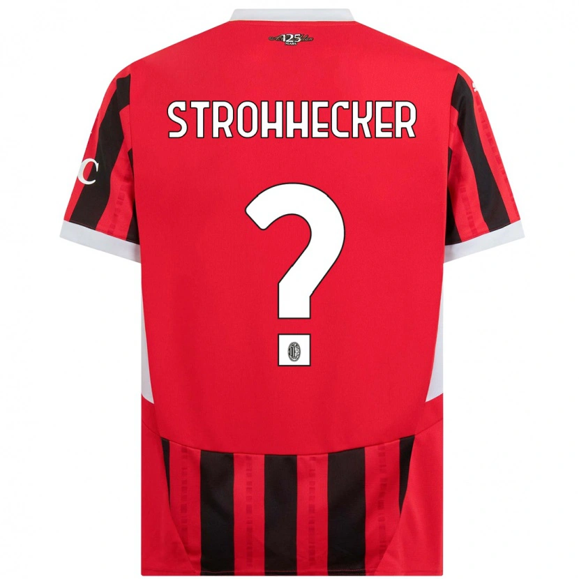 Danxen Niño Camiseta Riccardo Strohhecker #0 Rojo Negro 1ª Equipación 2024/25 La Camisa