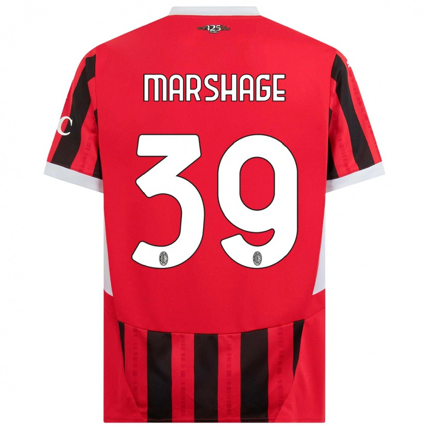 Danxen Niño Camiseta Wilgot Marshage #39 Rojo Negro 1ª Equipación 2024/25 La Camisa