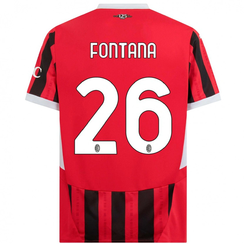 Danxen Niño Camiseta Francesco Fontana #26 Rojo Negro 1ª Equipación 2024/25 La Camisa