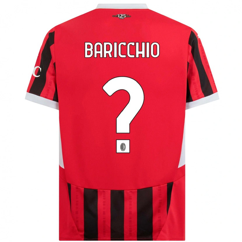 Danxen Niño Camiseta Luca Baricchio #0 Rojo Negro 1ª Equipación 2024/25 La Camisa