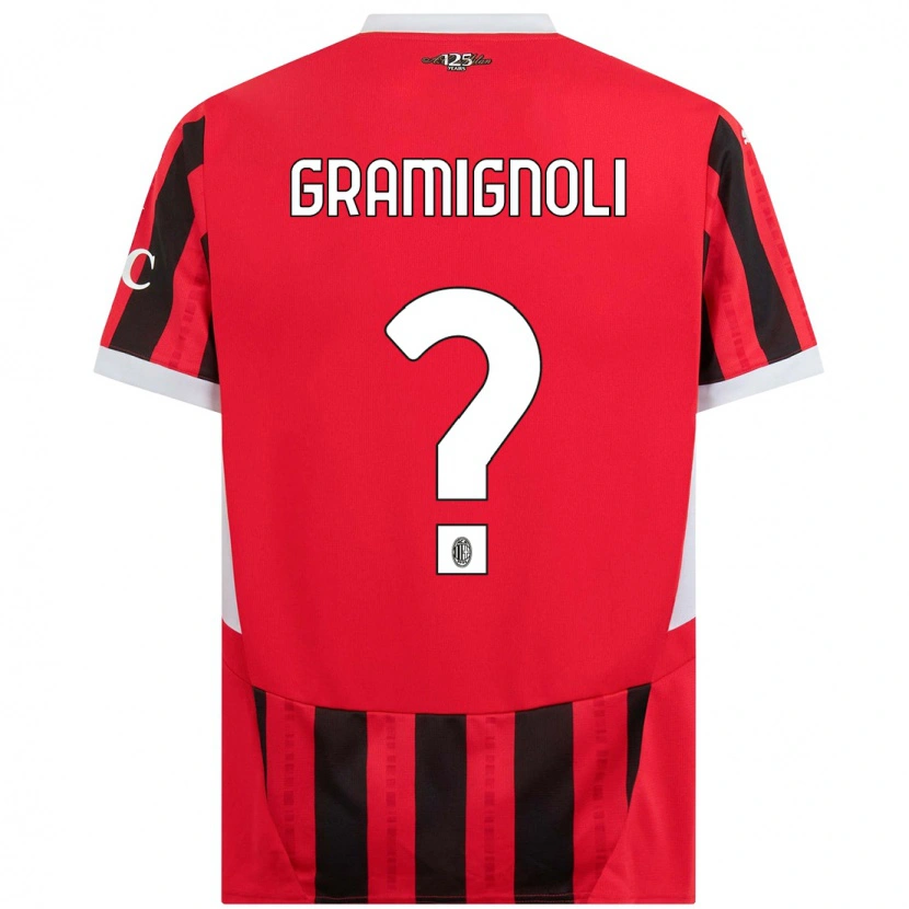 Danxen Niño Camiseta Luca Gramignoli #0 Rojo Negro 1ª Equipación 2024/25 La Camisa