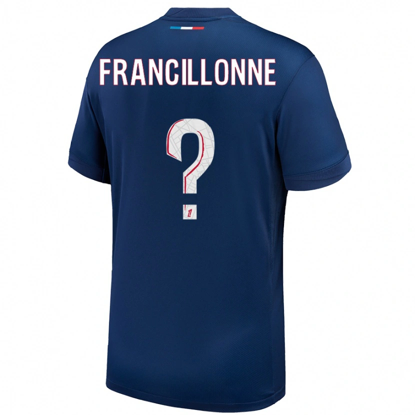 Danxen Niño Camiseta Bryan Francillonne #0 Azul Marino Blanco 1ª Equipación 2024/25 La Camisa