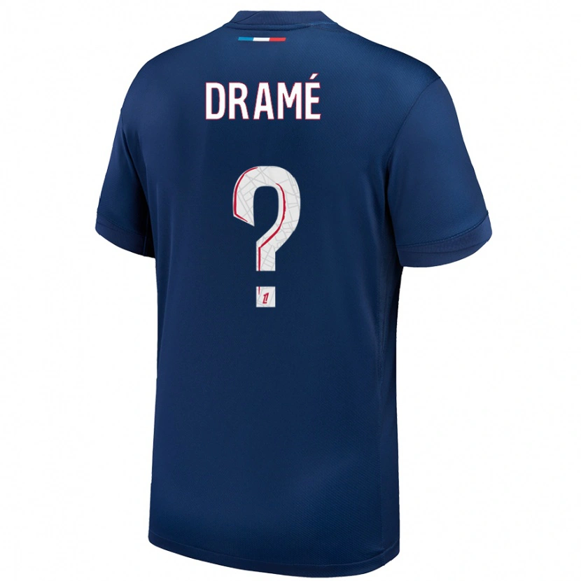 Danxen Niño Camiseta Abdou Dramé #0 Azul Marino Blanco 1ª Equipación 2024/25 La Camisa