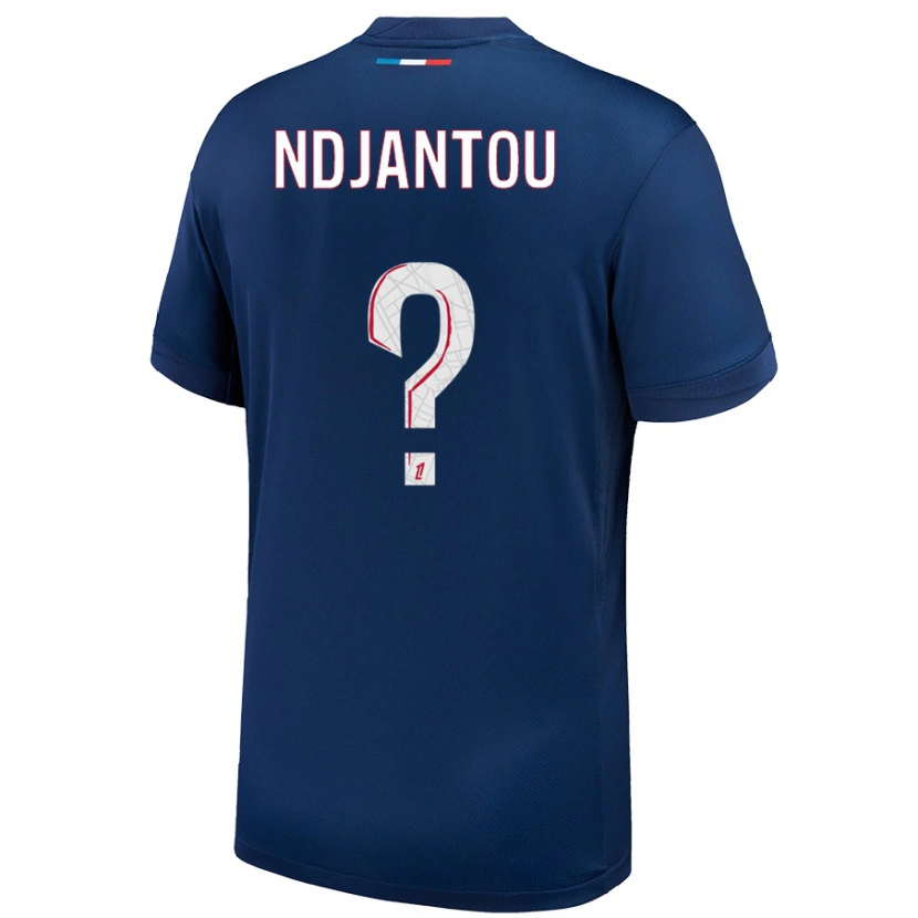 Danxen Niño Camiseta Quentin Ndjantou #0 Azul Marino Blanco 1ª Equipación 2024/25 La Camisa