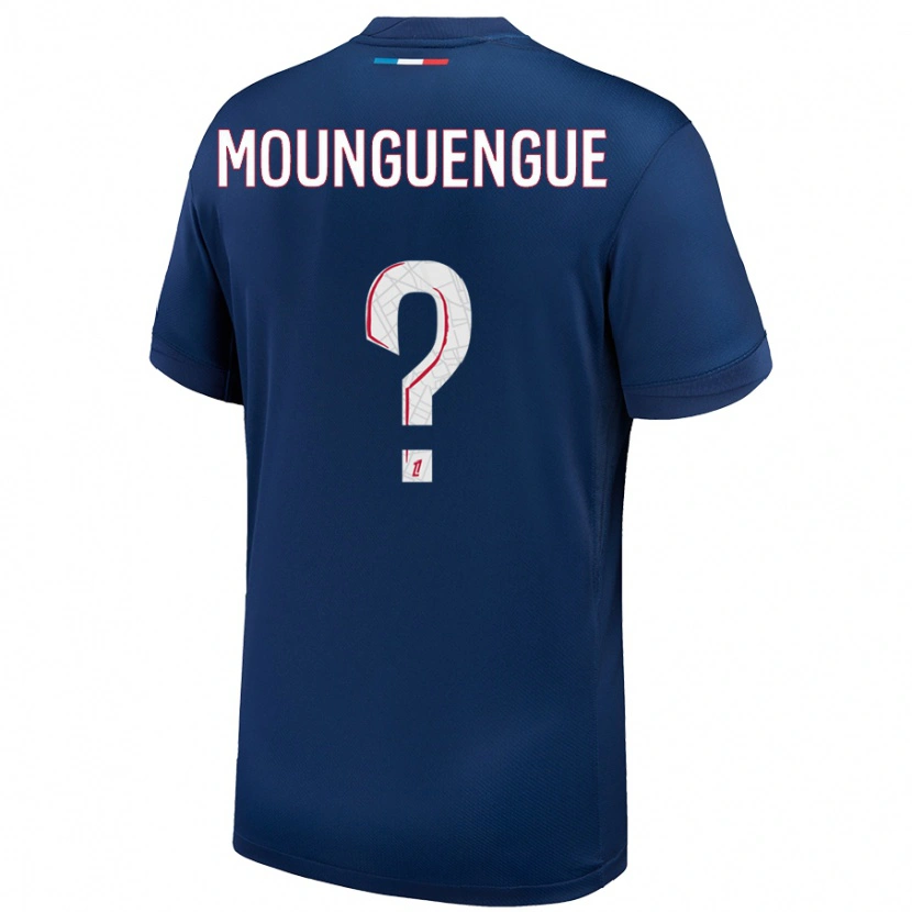 Danxen Niño Camiseta Pierre Mounguengue #0 Azul Marino Blanco 1ª Equipación 2024/25 La Camisa