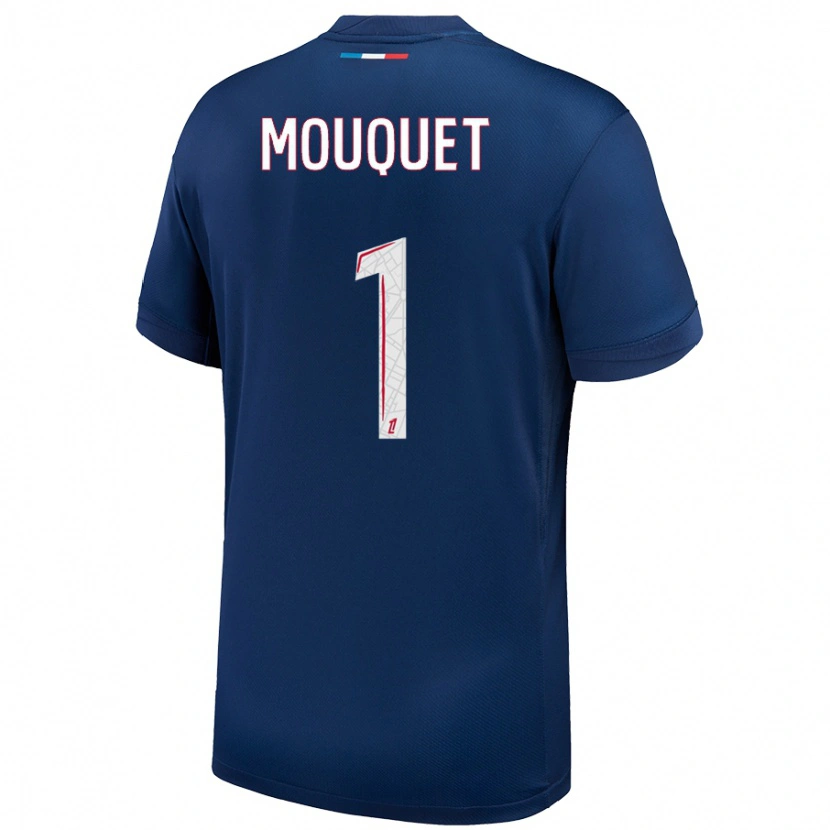 Danxen Niño Camiseta Louis Mouquet #1 Azul Marino Blanco 1ª Equipación 2024/25 La Camisa