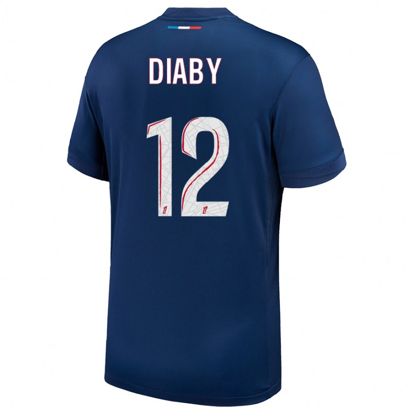 Danxen Niño Camiseta Ibrahima Diaby #12 Azul Marino Blanco 1ª Equipación 2024/25 La Camisa