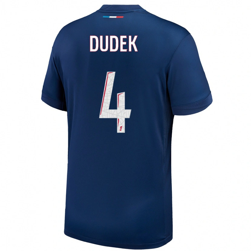 Danxen Niño Camiseta Paulina Dudek #4 Azul Marino Blanco 1ª Equipación 2024/25 La Camisa