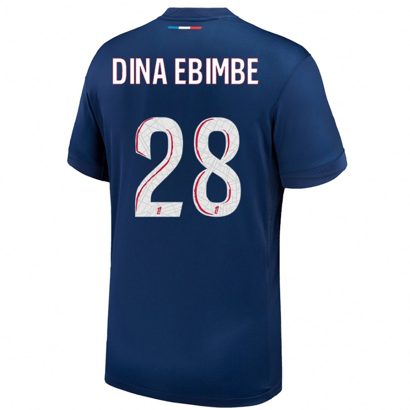 Danxen Niño Camiseta Eric Junior Dina Ebimbe #28 Azul Marino Blanco 1ª Equipación 2024/25 La Camisa