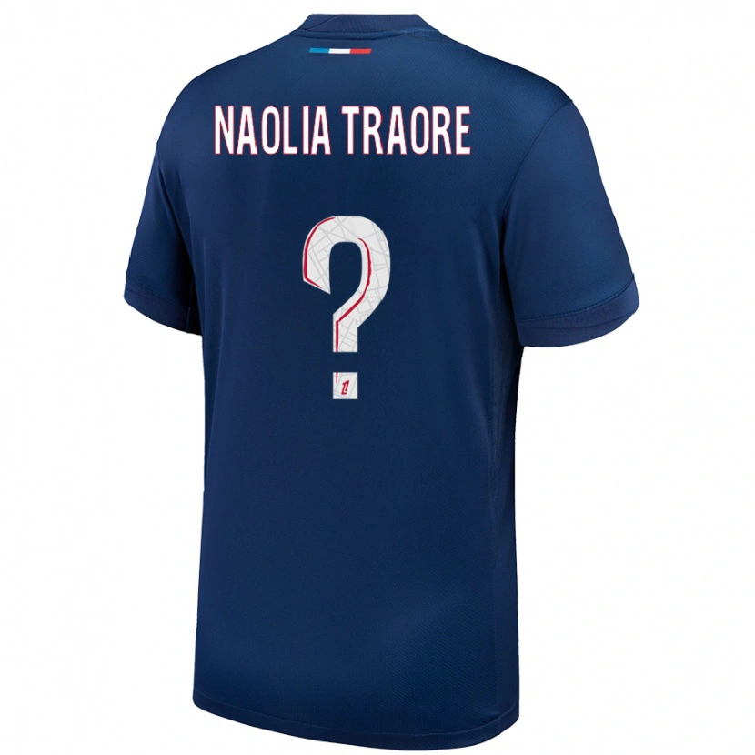 Danxen Niño Camiseta Naolia Traore #0 Azul Marino Blanco 1ª Equipación 2024/25 La Camisa