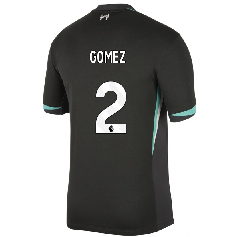 Danxen Niño Camiseta Joe Gomez #2 Negro Antracita Blanco 2ª Equipación 2024/25 La Camisa