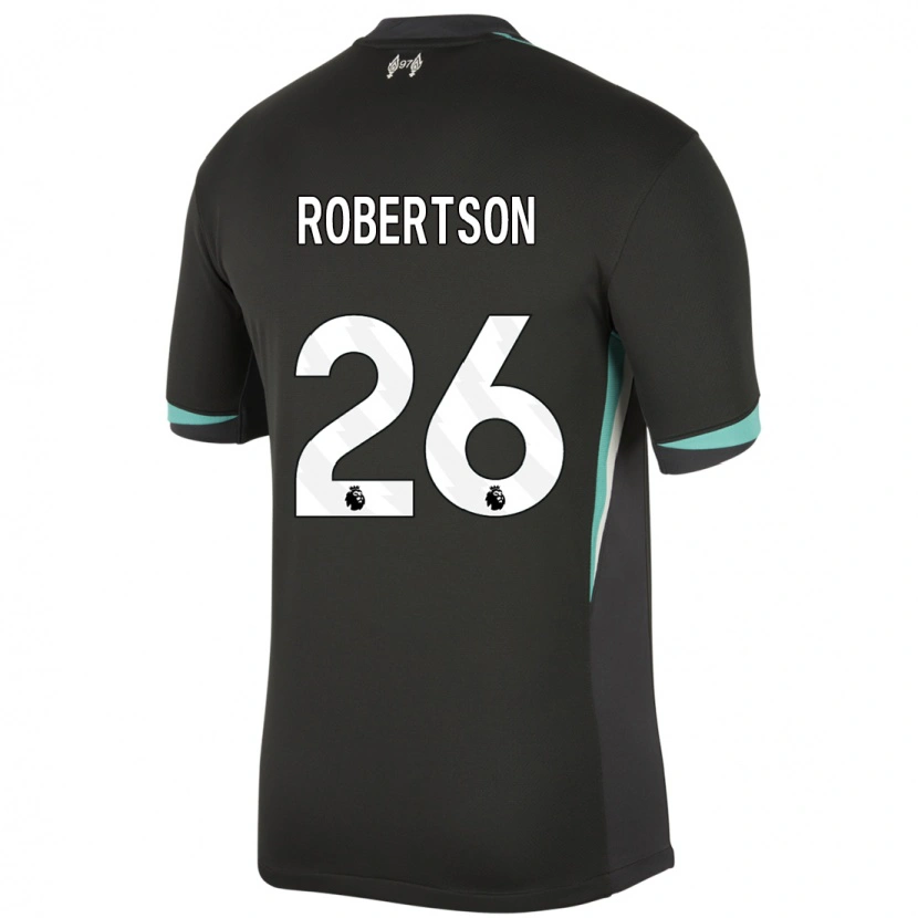 Danxen Niño Camiseta Andrew Robertson #26 Negro Antracita Blanco 2ª Equipación 2024/25 La Camisa