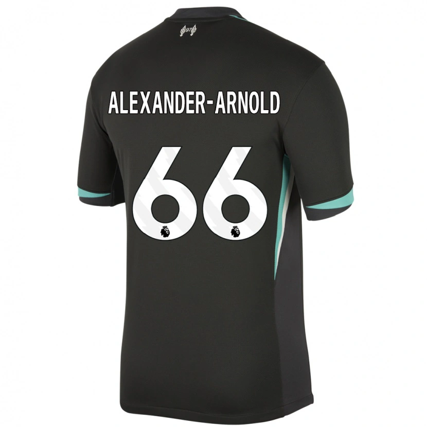 Danxen Niño Camiseta Trent Alexander-Arnold #66 Negro Antracita Blanco 2ª Equipación 2024/25 La Camisa