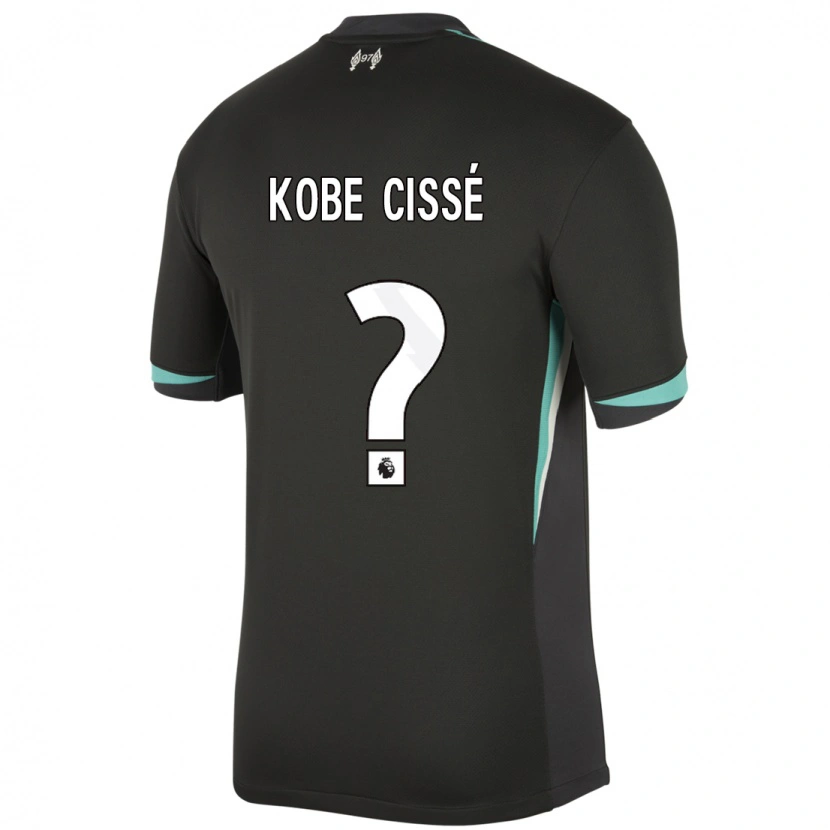 Danxen Niño Camiseta Prince Kobe Cissé #0 Negro Antracita Blanco 2ª Equipación 2024/25 La Camisa