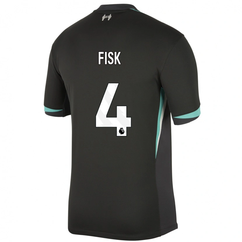 Danxen Niño Camiseta Grace Fisk #4 Negro Antracita Blanco 2ª Equipación 2024/25 La Camisa