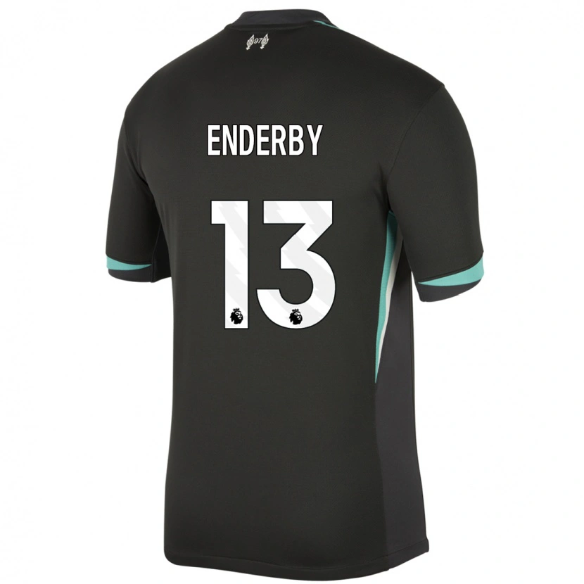 Danxen Niño Camiseta Mia Enderby #13 Negro Antracita Blanco 2ª Equipación 2024/25 La Camisa