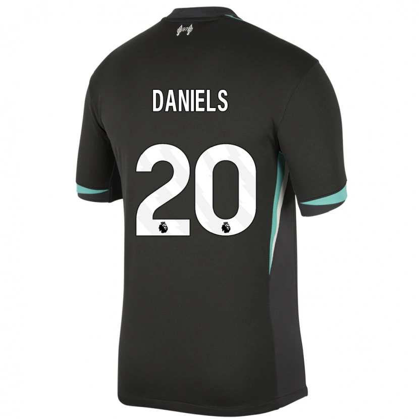 Danxen Niño Camiseta Yana Daniëls #20 Negro Antracita Blanco 2ª Equipación 2024/25 La Camisa