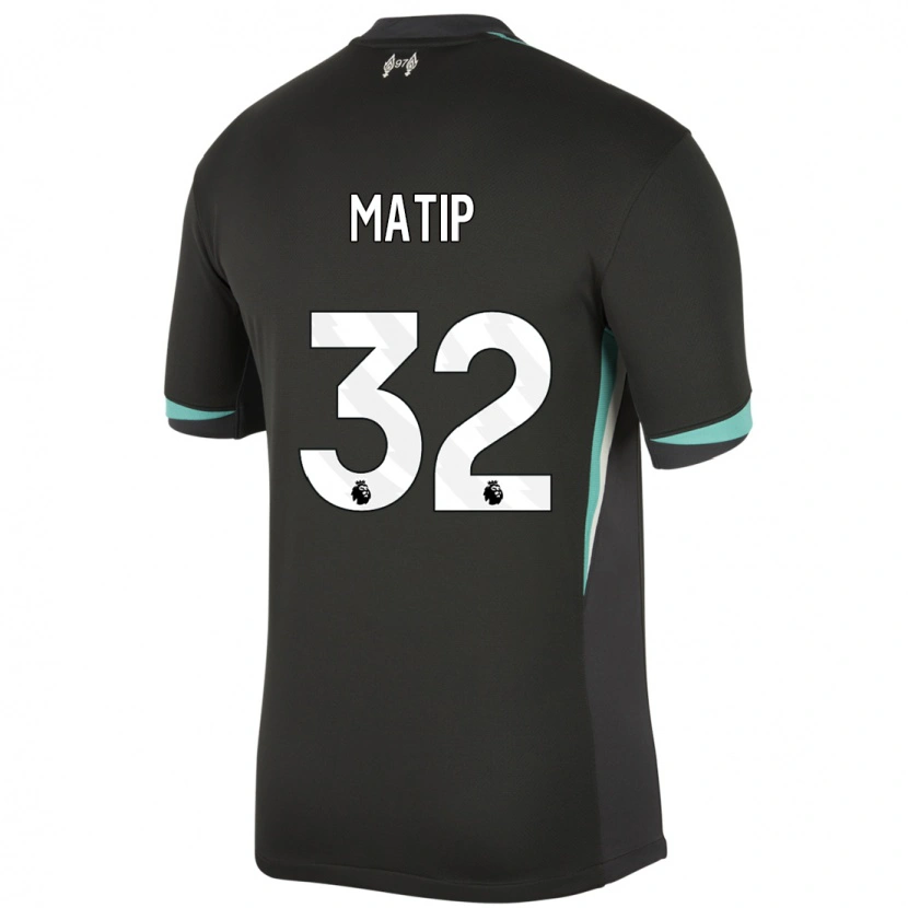 Danxen Niño Camiseta Joel Matip #32 Negro Antracita Blanco 2ª Equipación 2024/25 La Camisa