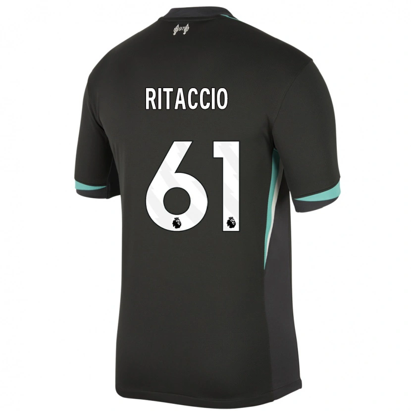 Danxen Niño Camiseta Matteo Ritaccio #61 Negro Antracita Blanco 2ª Equipación 2024/25 La Camisa