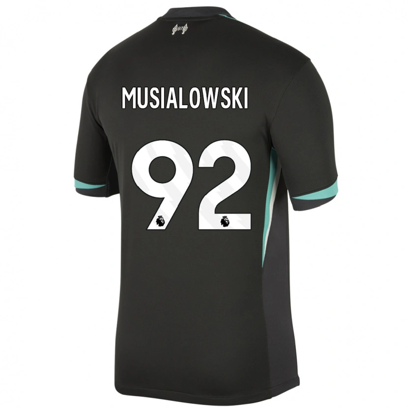 Danxen Niño Camiseta Mateusz Musialowski #92 Negro Antracita Blanco 2ª Equipación 2024/25 La Camisa