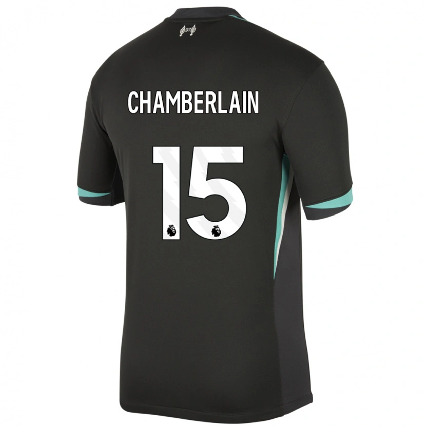 Danxen Niño Camiseta Alex Oxlade Chamberlain #15 Negro Antracita Blanco 2ª Equipación 2024/25 La Camisa