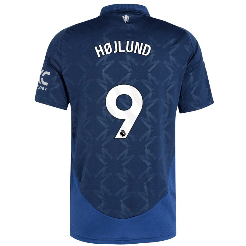 Danxen Niño Camiseta Rasmus Højlund #9 Índigo 2ª Equipación 2024/25 La Camisa