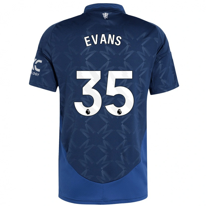 Danxen Niño Camiseta Jonny Evans #35 Índigo 2ª Equipación 2024/25 La Camisa