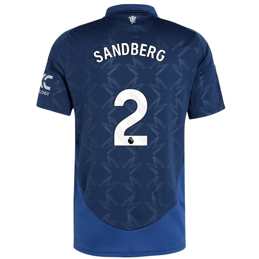 Danxen Niño Camiseta Anna Sandberg #2 Índigo 2ª Equipación 2024/25 La Camisa