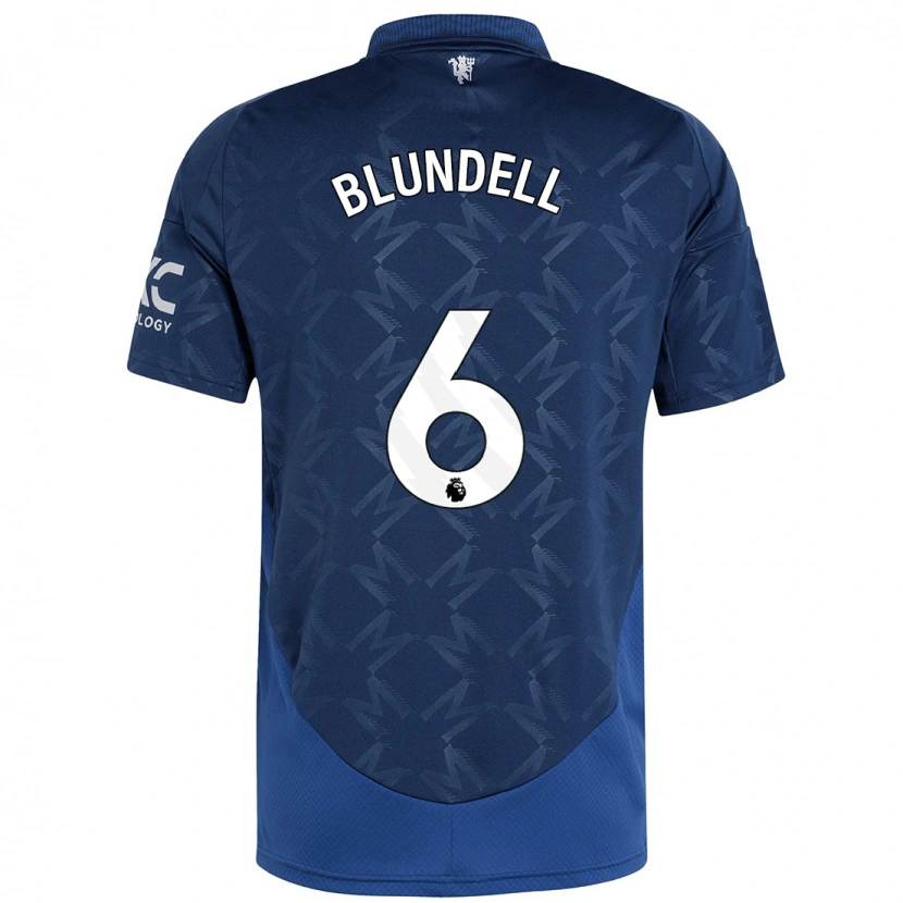 Danxen Niño Camiseta Hannah Blundell #6 Índigo 2ª Equipación 2024/25 La Camisa