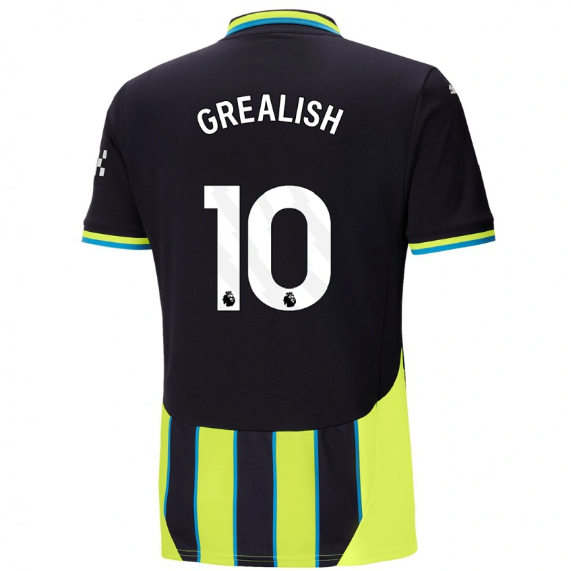 Danxen Niño Camiseta Jack Grealish #10 Azul Amarillo 2ª Equipación 2024/25 La Camisa